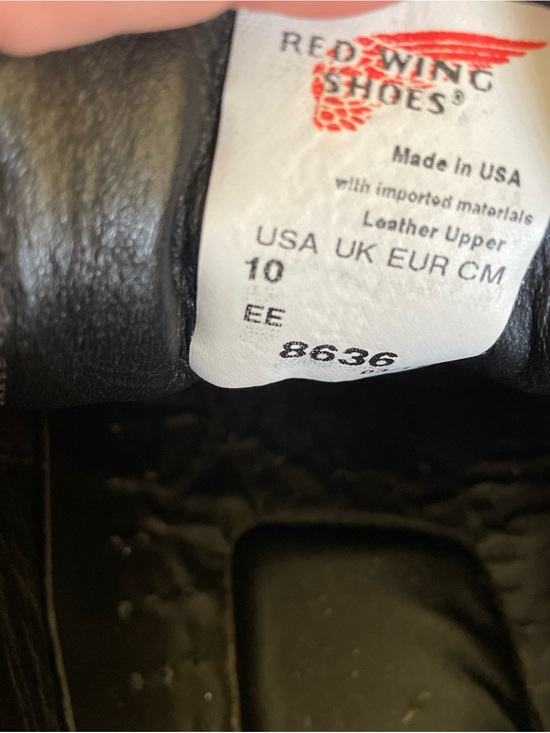 Red Wings Black Leather Lace Up Shoes 10